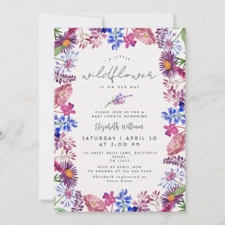 Convites Elegant Little Wildflower Watercolor Baby Shower