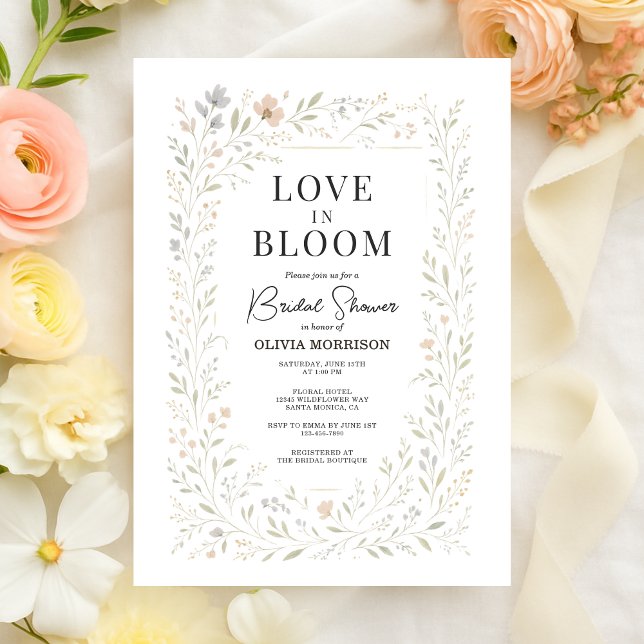 Convites Elegant Love in Bloom Wildflower Bridal Shower (Criador carregado)
