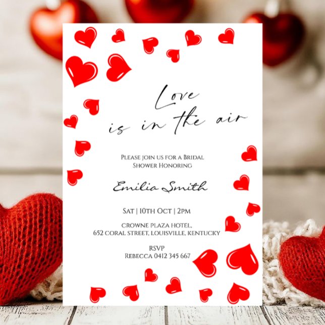 Convites Elegant Love is in the air bridal shower   (Criador carregado)