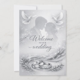Convites Elegant Love Silhouette Wedding Invitation