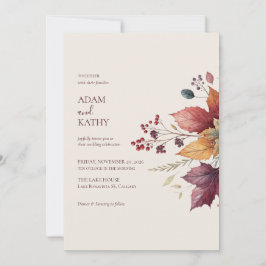 Convites Elegant Maple Leaf Fall Wedding Invitation