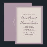Convites Elegant Mauve Plum Wedding Invitation<br><div class="desc">Elegant Mauve & Deep Plum wedding invitation for a sophisticated fall wedding celebration. This luxurious mauve and plum invitation reflects timeless European estate aesthetics and Old Money stationery style, perfect for a refined romantic bride. Ideal for vineyard weddings, historic estates, and candlelit autumn ceremonies. Style with plum florals, velvet ribbons,...</div>
