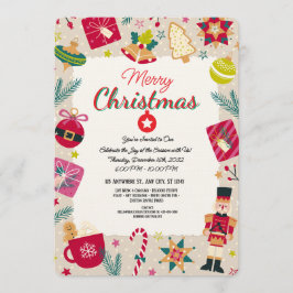 Convites Elegant Merry Christmas Holiday Greeting Card