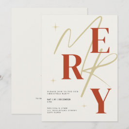 Convites Elegant Merry Christmas Invitation Typography