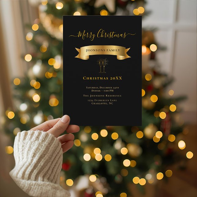 Convites Elegant Merry Christmas Personalized Invitation (Criador carregado)
