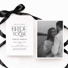 Convites Elegant Minimal Bridal Shower Photo Invitation