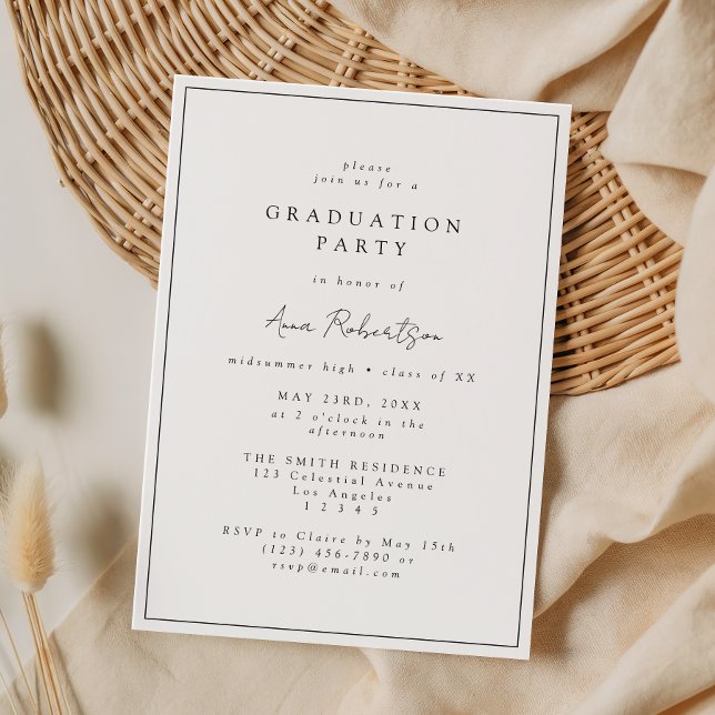 Convites Elegant Minimal Graduation Party (Criador carregado)