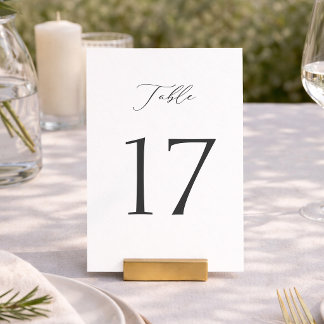 Convites Elegant Minimal Table Numbers 1–19
