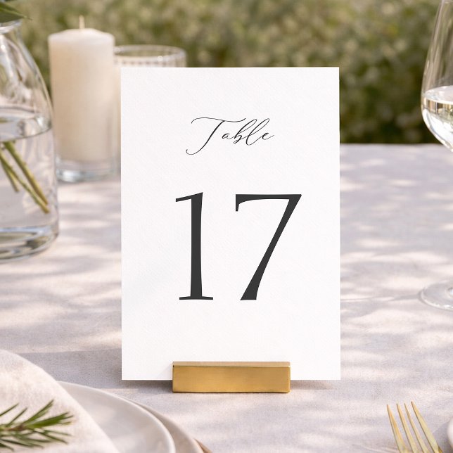 Convites Elegant Minimal Table Numbers 1–19 (Criador carregado)