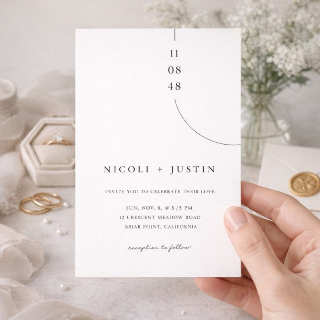 Convites Elegant Minimal Typography Wedding Invitation (Criador carregado)