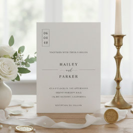 Convites Elegant Minimal Wedding Invitation