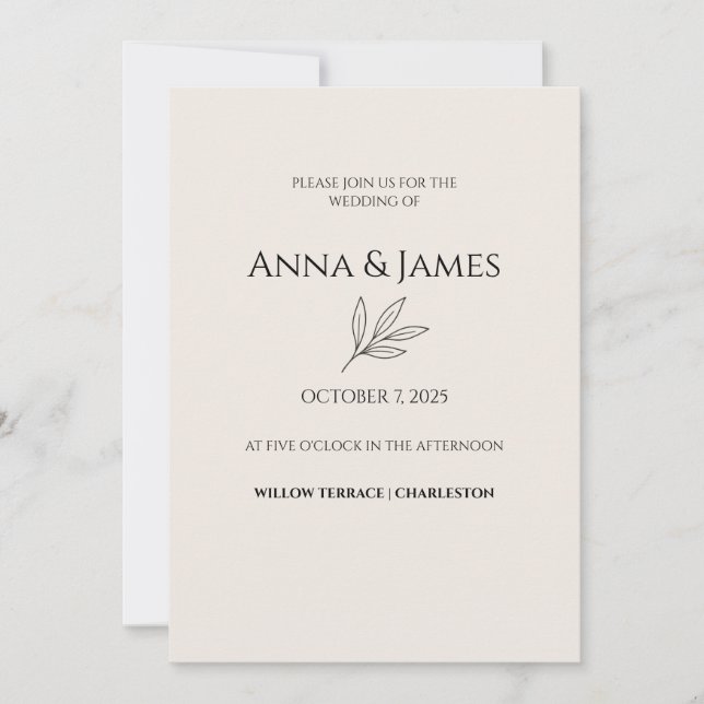 Convites ✨ Elegant Minimal Wedding Invitation ✨ (Frente)