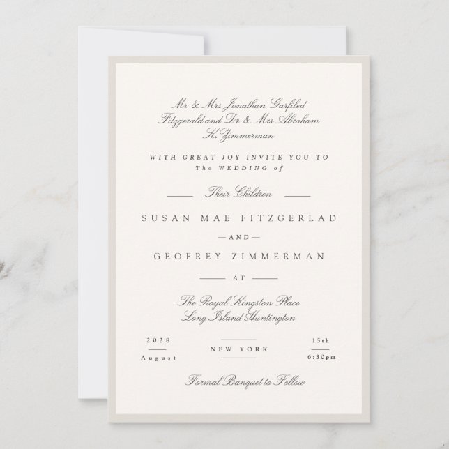 Convites Elegant Minimalist Calligraphy Wedding (Frente)