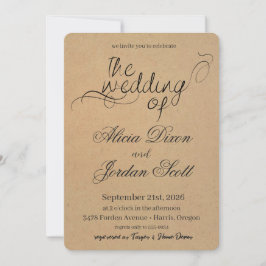 Convites Elegant Minimalist Calligraphy Wedding Invitation