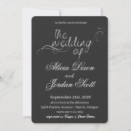 Convites Elegant Minimalist Calligraphy Wedding Invitation