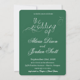 Convites Elegant Minimalist Calligraphy Wedding Invitation