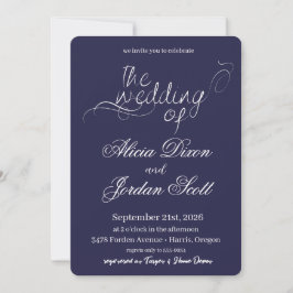Convites Elegant Minimalist Calligraphy Wedding Invitation