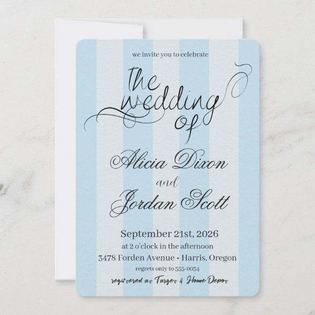 Convites Elegant Minimalist Calligraphy Wedding Invitation (Frente)