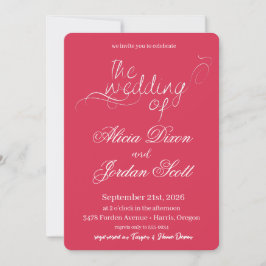 Convites Elegant Minimalist Calligraphy Wedding Invitation
