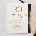 Convites Elegant Minimalist Champagne 30th Birthday Party<br><div class="desc">This is a Minimal Minimalist Champagne White 30th Birthday Party Invitation!</div>