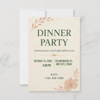Convites Elegant Minimalist Dinner Party Invitation