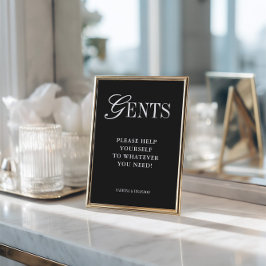 Convites Elegant Minimalist Gents Bathroom Basket Sign
