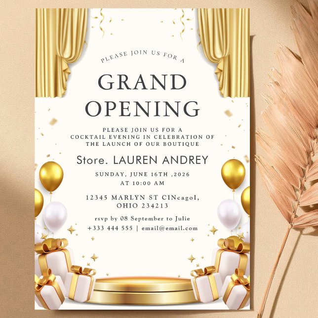 Convites Elegant Minimalist Grand Opening Invitation (Criador carregado)