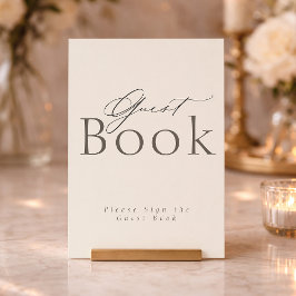 Convites Elegant Minimalist Guest Book Sign 