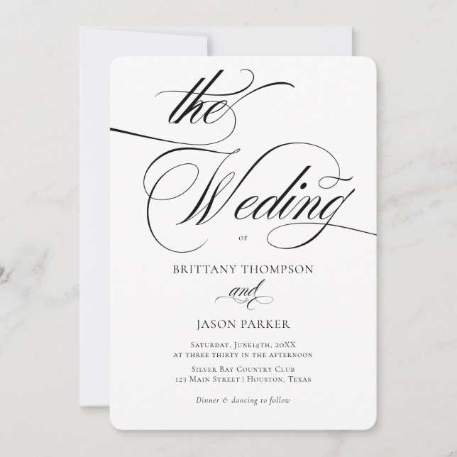 Convites Elegant Minimalist modern Wedding (Frente)