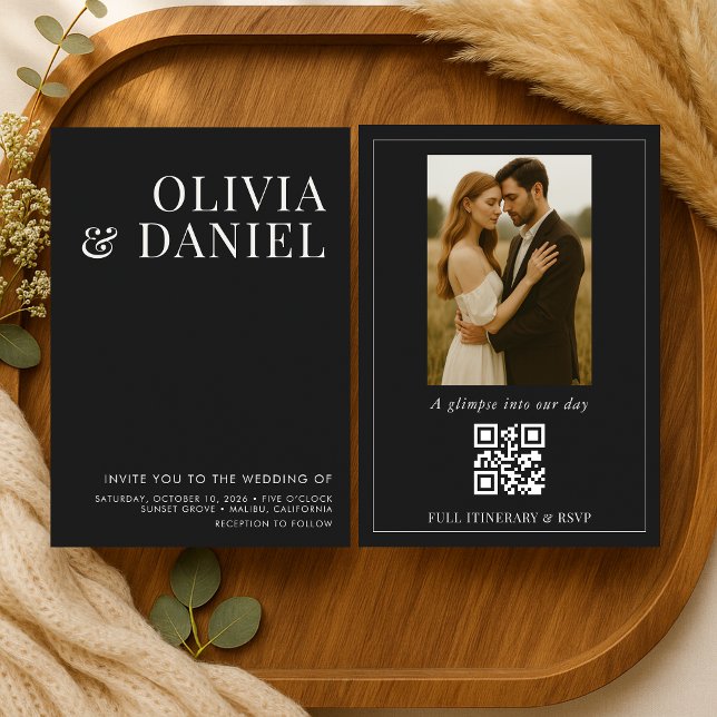 Convites Elegant Minimalist Photo Wedding (Criador carregado)