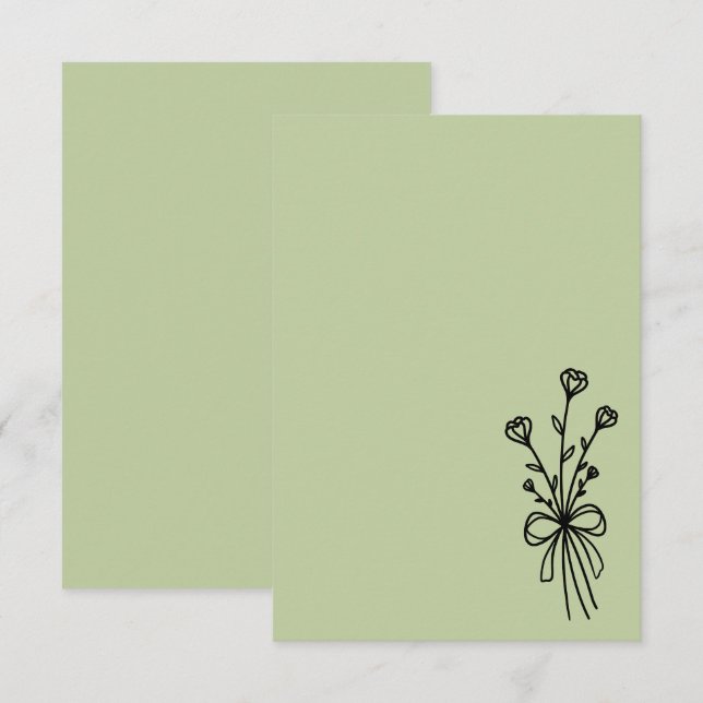 Convites Elegant Minimalist Sage Green (Frente/Verso)
