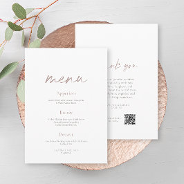 Convites Elegant Minimalist Two-Sided Wedding Menu