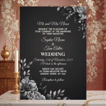 Elegant Minimalist Typography Black White Wedding