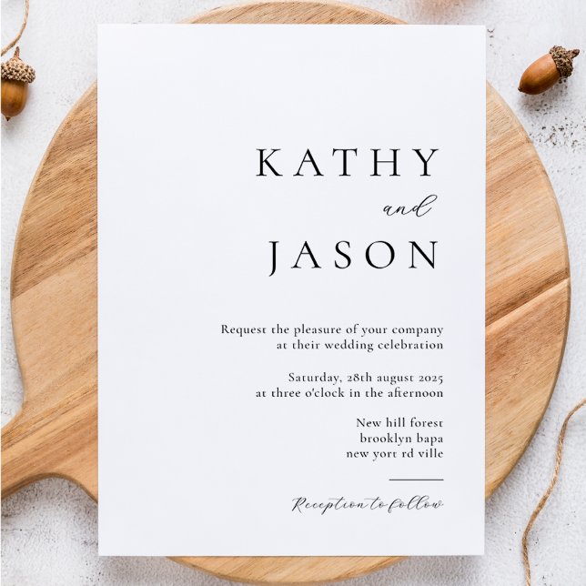 Convites Elegant Minimalist Typography Script Wedding (Criador carregado)