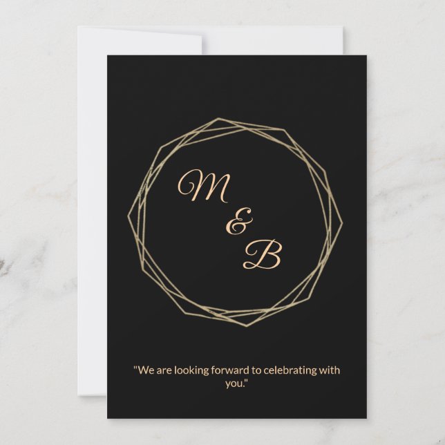 Convites "Elegant Minimalist Wedding Invitation" (Verso)