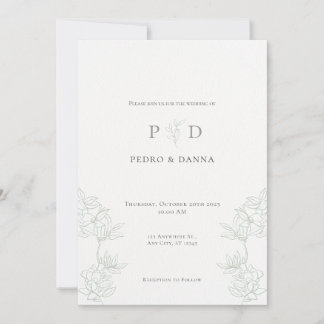 Convites Elegant Minimalist Wedding Invitation