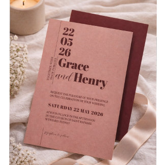 Convites Elegant Minimalist Wedding Invitation