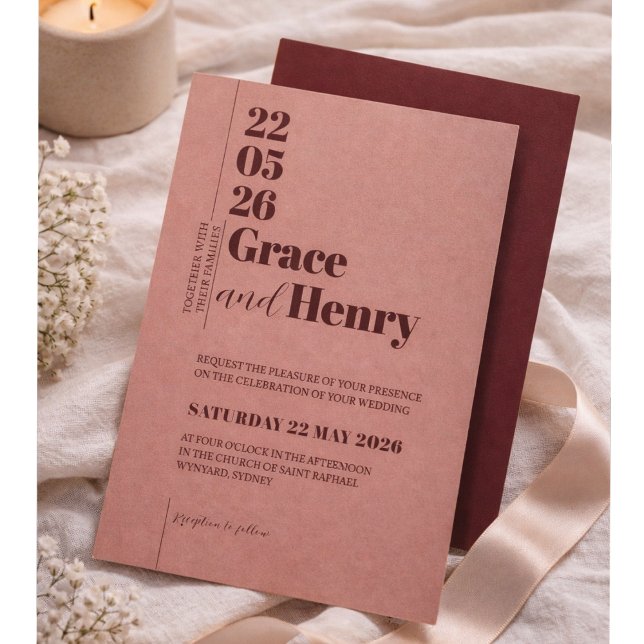 Convites Elegant Minimalist Wedding Invitation (Criador carregado)