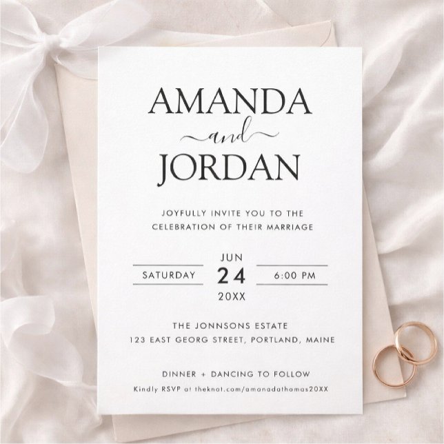 Convites Elegant Minimalist Wedding Invitation (Criador carregado)