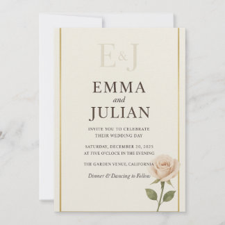 Convites Elegant Minimalist Wedding Invitation