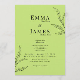 Convites Elegant Minimalist Wedding Invitation | Modern