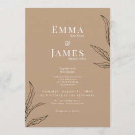 Convites Elegant Minimalist Wedding Invitation | Modern