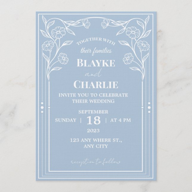 Convites Elegant Minimalist Wedding Invitation | Modern (Frente)