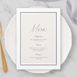 Convites Elegant Minimalist Wedding Menu Card