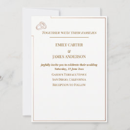 Convites Elegant Minimalist Wedding Template with Rings