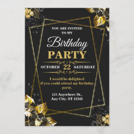 Convites Elegant & Modern Birthday Card – CUSTOMIZABLE CARD