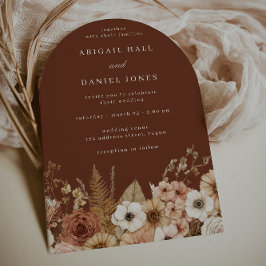Convites Elegant Modern Boho Arch Floral Wedding