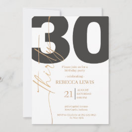 Convites Elegant Modern Calligraphy 30 Adult Birthday