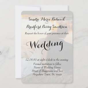 Convites Elegant Modern Custom Photo Save The Date Wedding