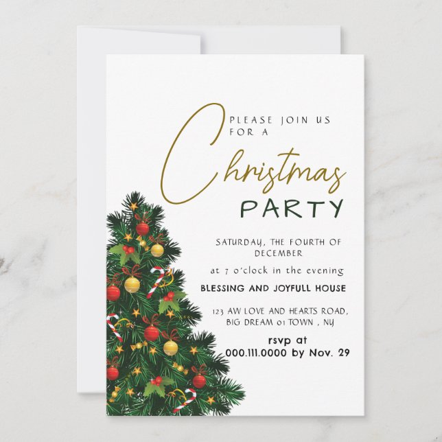 Convites Elegant Modern Joy Christmas Party (Frente)